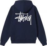 Худи Stussy Basic Zip Hoodie 'Navy', синий - фото 3