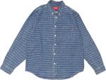 Рубашка Supreme Jacquard Logos Denim Shirt 'Blue', синий - фото 2