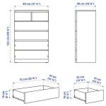 Комод с 6 ящиками IKEA Malm, 80x123 см, беленный дуб - фото 6