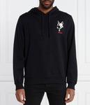 Толстовка мужская Hugo с принтом собаки, черный - фото