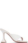 Белые босоножки на каблуке Shiona Slipper Amina Muaddi - фото