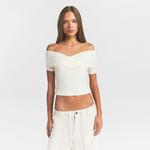 Топ SKIMS Cotton Jersey Wrap, кремовый - фото 3