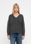 Джемпер ONLY ONLMARI LOOSE V NECK, Dark Grey/Mottled Dark Grey - фото