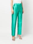 Alberta Ferretti атласные брюки прямого кроя, зеленый - фото 3