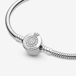 Браслет Pandora Moments Sparkling Crown O Snake Chain, серебро - фото 3