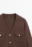 Кардиган Massimo Dutti Cardigan, Dark Brown - фото 8