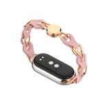 Ремешок Xiaomi Совместимость Металлический CHENSONG, Магнитная застёжка Кожаный Патчворк Цепочка-Вишнёвый Розовый - фото 10