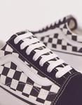 Кроссовки на платформе Vans Checkerboard Old Skool, черный/белый - фото 2