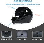 Шлем BYGMWEP Bluetooth мотоциклетный, черный - фото 2