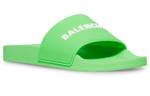 Тапочки pool slides 'fluo green' Balenciaga, зеленый - фото 2