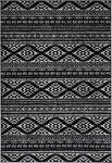 Ковер SAFAVIEH, 61 x 122 см, Tulum Collection, Black & Ivory, марокканский богемный этнический дизайн, не линяет и прост в уходе, идеален для помещений с высокой проходимостью: прихожая, гостиная, спальня (TUL272Z) - фото