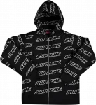 Толстовка Supreme Repeat Zip Up Hooded Sweatshirt 'Black', черный - фото