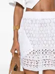 Юбка мини с английской вышивкой Ermanno Scervino, белый - фото 5