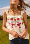 Топ REGULAR FIT - EMBROIDERED SQUARE NECK CAMI . - Blouse Love & Roses, белый - фото 3