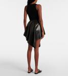 Асимметричная кожаная мини-юбка Alaïa, Noir Alaia - фото 3