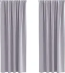 Плотные шторы с кольцами, 2 шт., металлик-серый vidaXL - фото