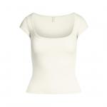 Футболка SKIMS Cotton Jersey Scoop Neck, кремовый - фото