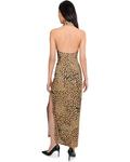 Женское платье Norma Kamali Halter Turtle Side Slit, Cheetah Patch - фото 4