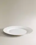Тарелка Zara Home Rimmed Bone China Dinner, 26 см, белый - фото 2