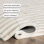 Ковер Kai Stripe из искусственного меха кролика, пригодный для машинной стирки Nuloom, бежевый, 77x305 см - фото 3