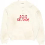 Свитшот с логотипом Acne Studios, экрю - фото 2