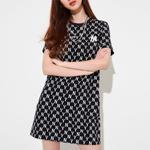 MLB Женское черное платье Base Logo с короткими рукавами - фото 6