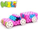 СТРОИТЕЛЬНЫЕ БЛОКИ Вафли MELI Basic Constructor Розовый 600 шт. + книжка-раскраска - фото 5