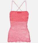 Трикотажный хлопковый топ Alba Roberta Einer, розовый - фото