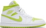 Кроссовки Wmns Air Jordan 1 Mid White Lime, белый - фото