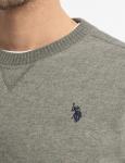 Пуловер U.S. Polo Assn Solid Peached Fleece Crew Neck, серый - фото 3