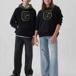 Толстовка с капюшоном с нашивкой-логотипом унисекс Gap, черный - фото