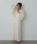 Платье-пончо из органзы с рукавами Bab, цвет Ivory - фото 4
