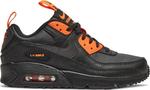 Кроссовки Nike Air Max 90 SE GS 'Black Total Orange', черный - фото 2