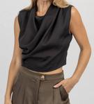 Блуза Joah High Cowled Blouse черного цвета Strut & Bolt - фото