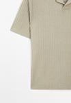 Поло Massimo Dutti RIBBED SHORT SLEEVE, Beige - фото 8
