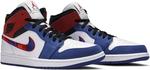 Кроссовки Air Jordan 1 Mid Multicolored Swoosh, синий - фото 8