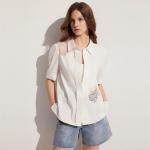 ELLE Рубашка Women's White Lapel Moderate - фото 4