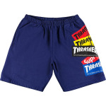 Спортивные шорты Supreme x Thrasher Multi Logo Sweatshort Washed Navy, синий - фото