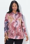 Блуза Ulla Popken PAISLEY LONG SLEEVE BUTTON DOWN, Rose/Light Pink - фото