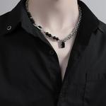 MAGICPOLE Унисекс ожерелье с черными цирконами Paneled - фото 4