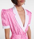 Мини-платье из шелкового твила в горошек Rodarte, розовый - фото 4