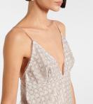 Мини-платье с бисером Rotate, Doeskin (Beige) - фото 4