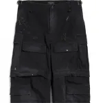 Потертые оверсайз карго-брюки Balenciaga, черный - фото 5