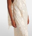 Свадебное платье Hayley с цветочным принтом миди Rixo, Cream - фото 5