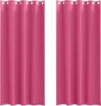 Плотные шторы с кольцами, 2 шт., светло-розовые vidaXL - фото