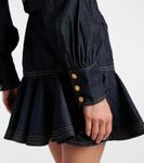 Мини-платье из хлопкового денима с бантом Zimmermann, Night Sky - фото 6