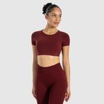 SMILODOX Женская укороченная рубашка Soheli Bordeaux - фото