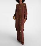 Мистический гаучо шелковый кафтан с декором Johanna Ortiz, Chocolate - фото 2