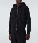 Хлопковый джерси худи на молнии Tom Ford, черный - фото 3