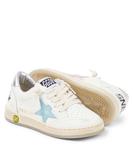 Кожаные кроссовки Ball Star Golden Goose Kids, White/Pink/Light Blue - фото 6